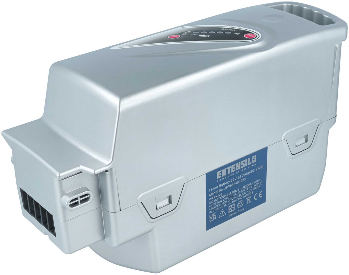 EXTENSILO-accu compatibel met Moover Speed SPD E-bike (23,2 Ah, 25,2 V, Li-ion) - zilver