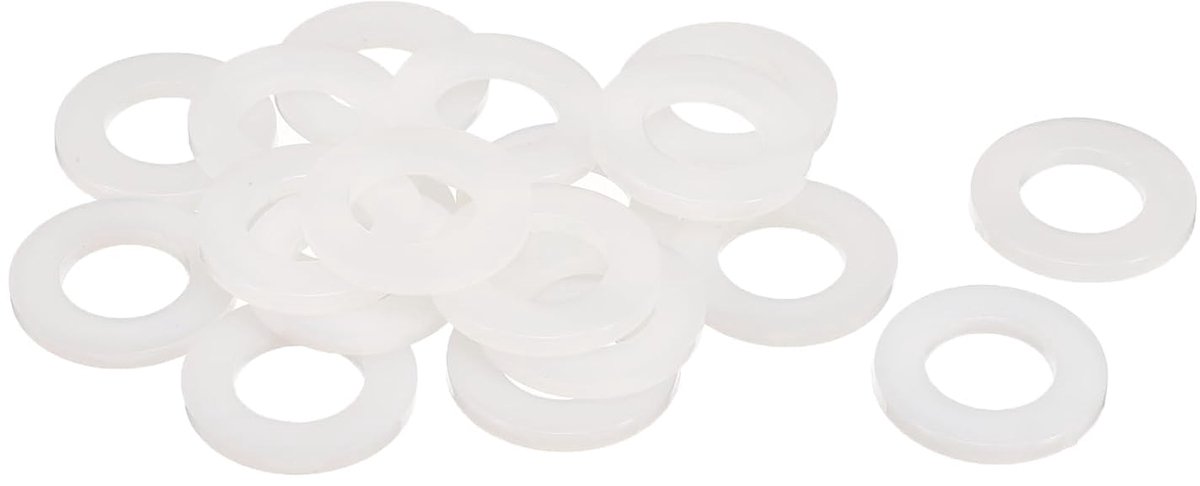 Platte pakkingen 16 mm ID 30 mm OD 3 mm dik plain washer grommets kunststof plaat afdichting bevestigingselement afdichtingsring, wit