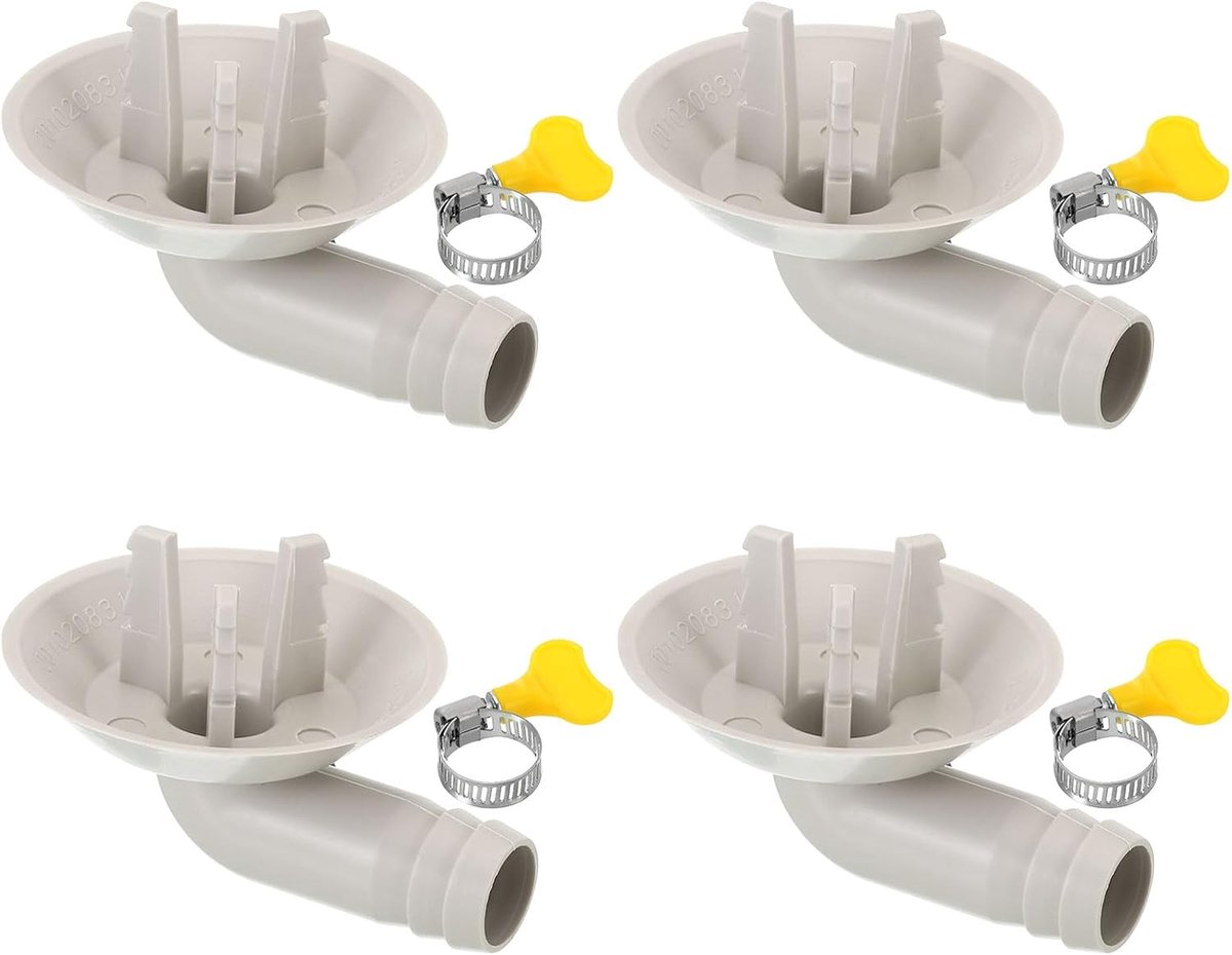 25 mm afvoerslangconnector voor airconditioner, 4 stuks, universele afvoerconnector met klemring voor mini-split venster AC-eenheidskraan, witte stijl 4