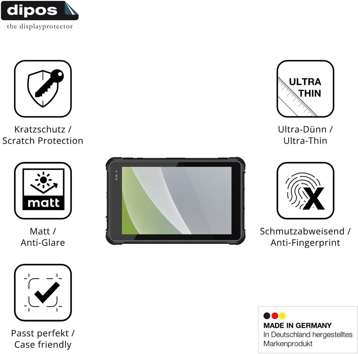 dipos – 2x Matte Beschermfolie geschikt voor Conker NS82 | Krasbestendige & antireflecterende Screenprotector Ultra-Thin