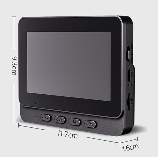 Draadloze Videodeurbel - Videodeurbel met 4,3-inch Monitor - Geen App of Netwerk Nodig - 170° HD-Groothoekcamera - Foto- en Video-opslag - IP65-Waterbestendig met LED-Nachtzicht - Voor Voordeur, Appartement en Woning — afbeelding 3