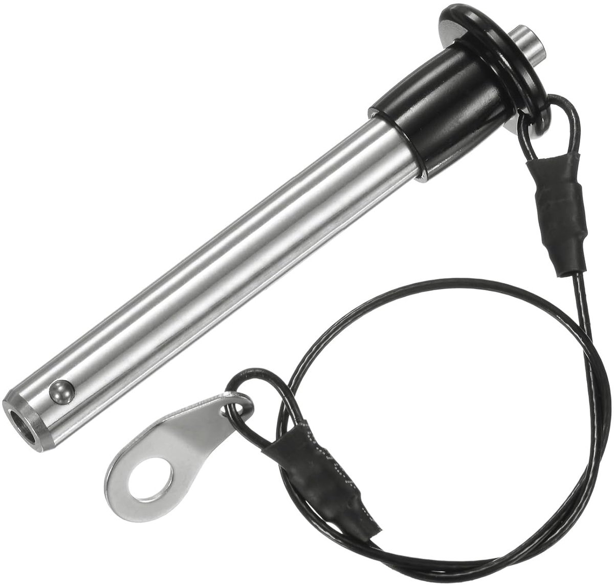 METERXITY Reversspeld met knoopsluiting, 25/64 inch [10 mm] diameter, gebruik lengte 1-31/32 [50 mm] voor snelsluiting, Lanyard-kabel voor de luchtvaart, roestvrij staal 304