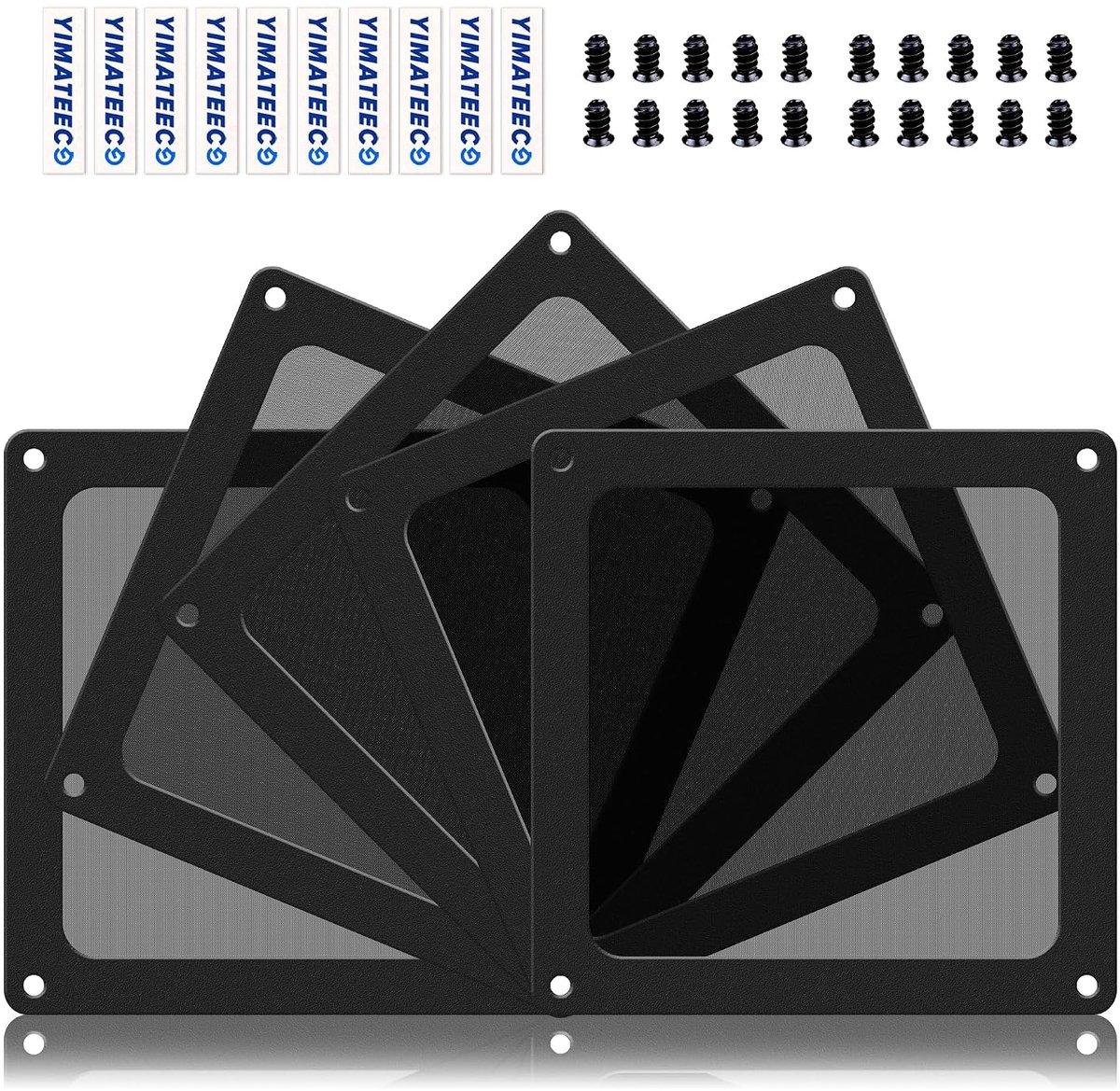 90mm PC Stoffilter voor Computerkoelerventilator, Magnetisch Stoffilter voor PC-behuizing, Stofdicht Stofgaasfilter Nylon 80 Mesh-filter, P C-Koelfilter (Nylon, 90 x 90 mm, 5 stuks, zwart)