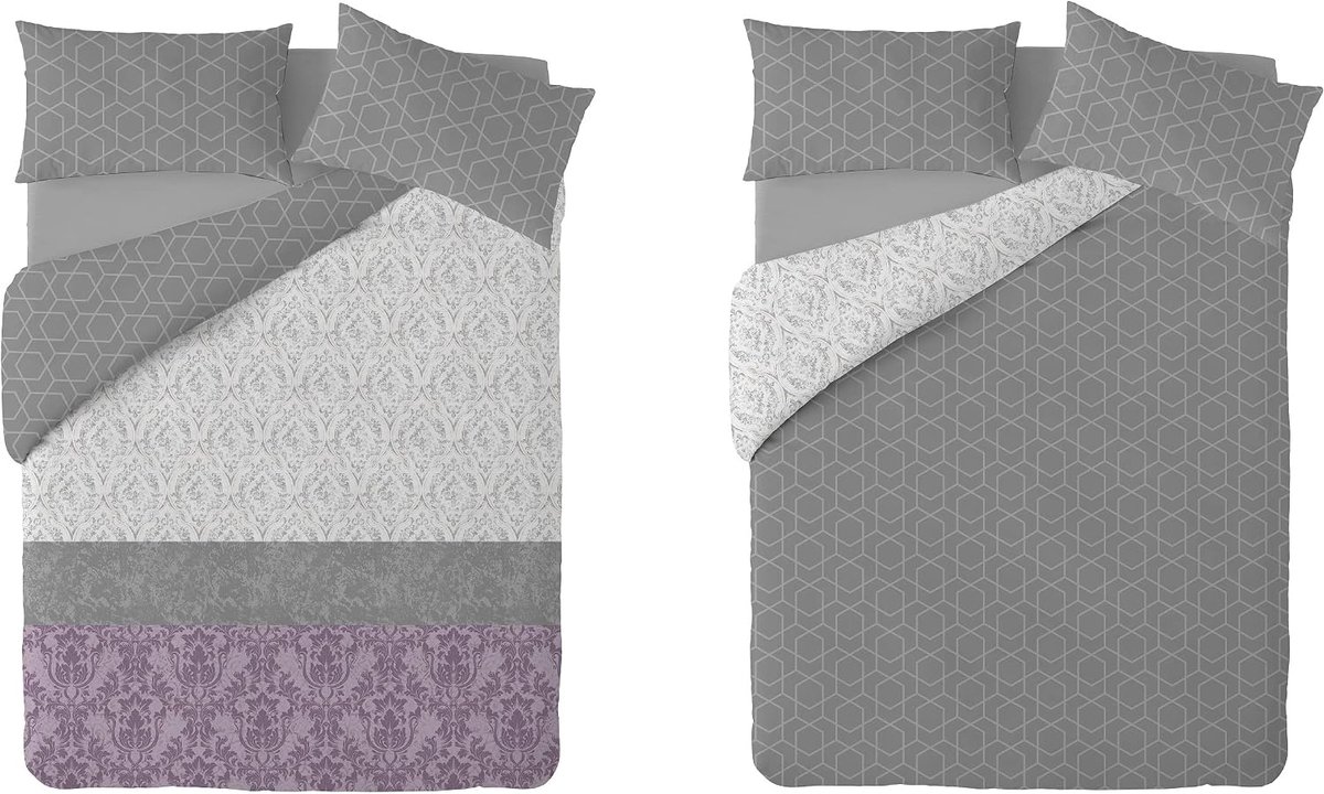 Dekbedovertrekset 240x220 cm - Microvezel - Omkeerbaar - Zacht en ademend - SnelShoppen