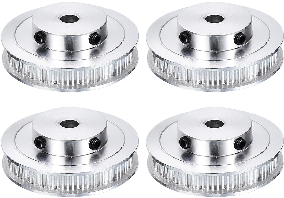 4 stuks GT-2 riemschijf synchroon wiel 80 tanden 8 mm boring geschikt voor 6 mm brede riemen aluminiumlegering tandriemschijf voor 3D-printer CNC-machine