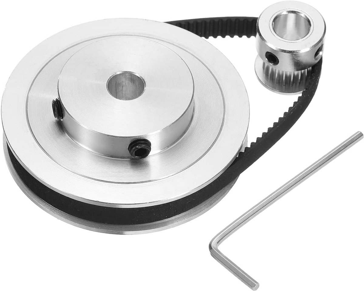 GT-2 synchrone wiel 20 & 80 tanden 8 mm gat, tandriemschijf aluminiumlegering met 1 stuk lengte 200 mm breedte 6 mm riem voor 3D-printer, CNC-machine (20-80T-8B-6)