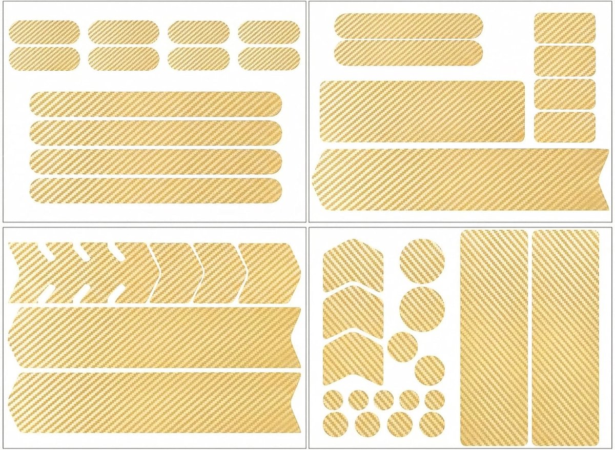 44 stickers fietskettingbeschermer, fietsframe bescherming tapesticker, plakken anti-wrijf- en kraslakbeschermingsfolie, voorvork fietsen sticker sticker sticker voor mountain, racefiets (champagne)