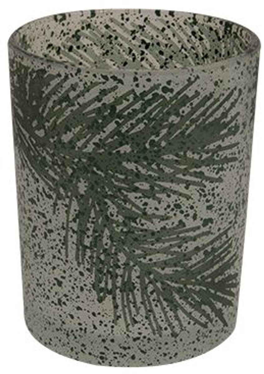 Theelichthouder Pine Wit D7xh8cm Glas