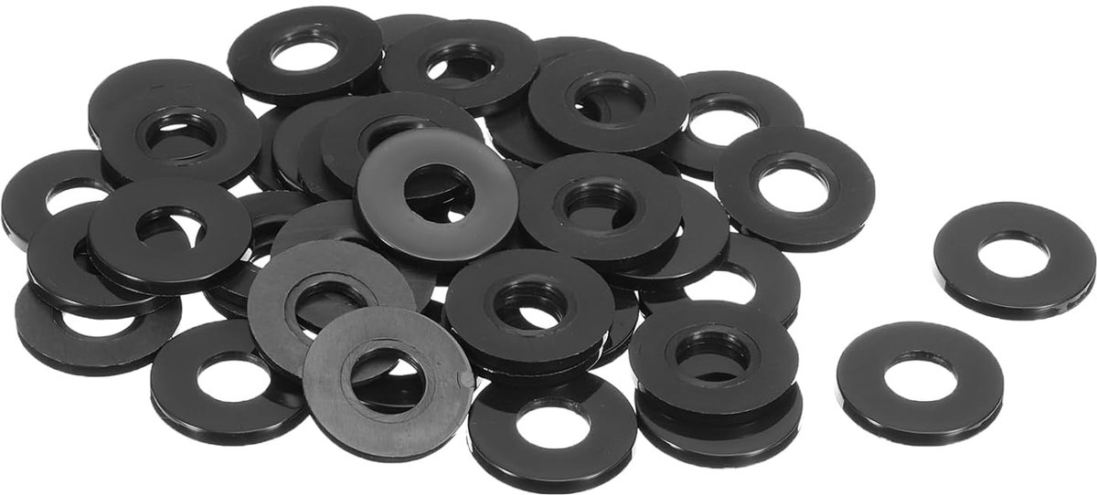 Platte afdichtingen 12 mm ID 30 mm OD 3 mm dik sluitringen afdichtringen kunststof afdichtring ring zwart