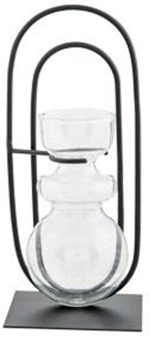 Cosy @ Home Houder 1x Glass Vase Zwart 8x8xh18,5cm O