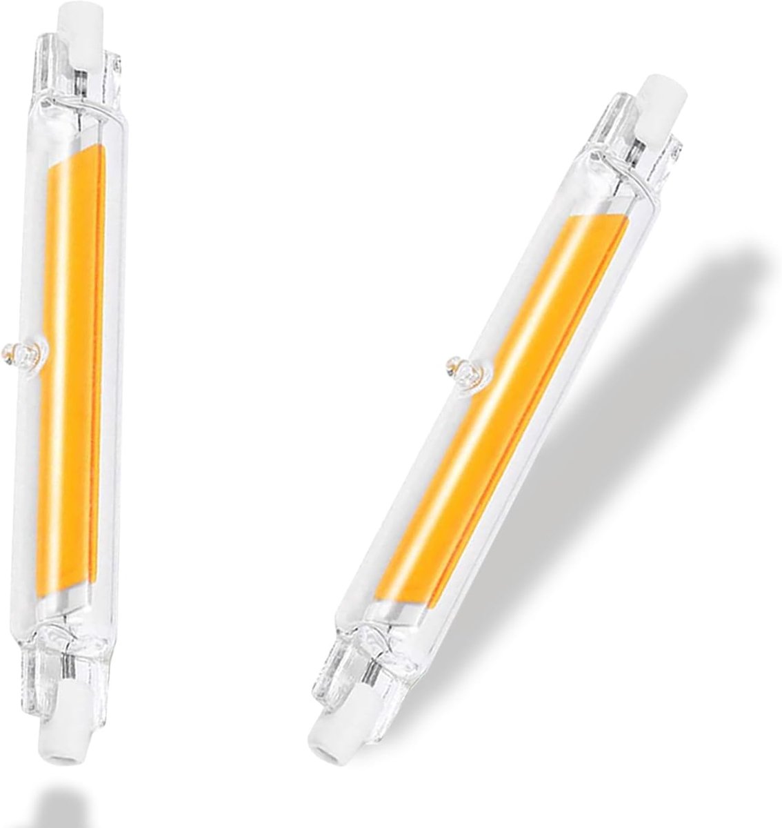 led-lampen 78 mm, dimbaar, 10 W gelijk aan 78 mm halogeenlamp 100 W, zonder flikkeren, warm wit 3000 K 1000 LM, AC 220-240 V, 360° lichtbundel, set van 2