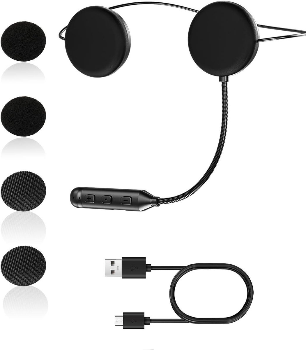Bluetooth Motorhelm Headset - Motorfiets Communicatie Systeem - Veilig Communiceren - Ruisonderdrukking Microfoon - 16 Uur Batterij - Zwart
