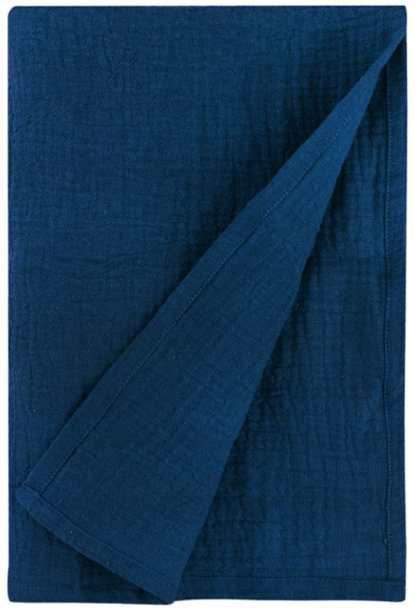 Babywikkeldeken, groot formaat 120*120 cm, ultrazacht en absorberend dubbellaags puur katoen, geschikt voor zowel jongens als meisjes, dunne deken/badhanddoek/wikkeldoek,Mistig blauw