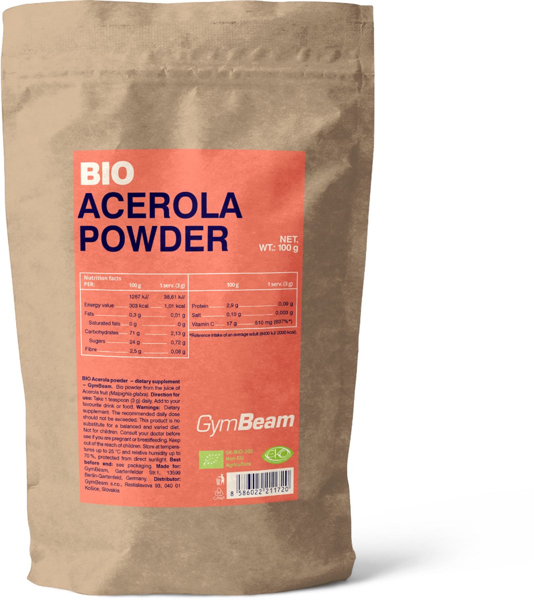 GymBeam BIO Acerola Poeder 100 g