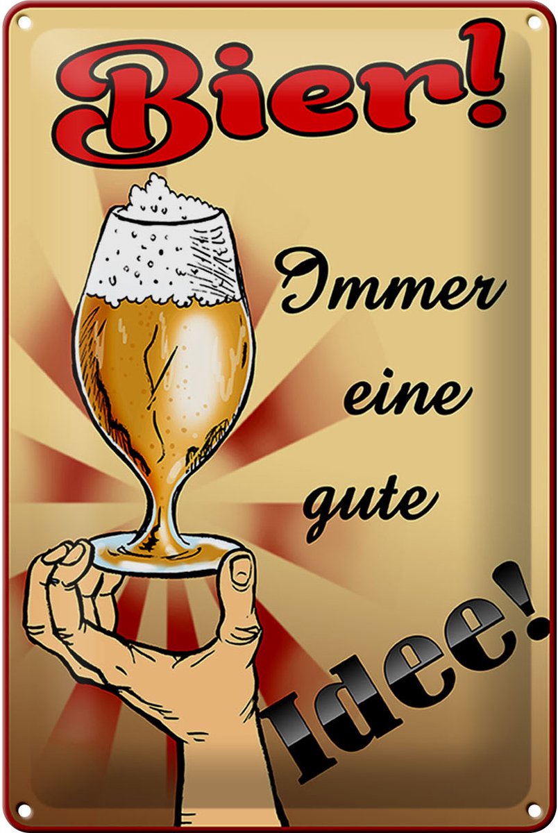 Blechschild Alkohol 20x30cm Bier immer eine gute Idee