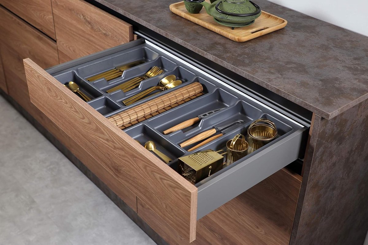 SnelShoppen - Bestekhouder voor lades 90 cm – Lade organizer met compartimenten – Hoogwaardige organizer keuken voor meer orde – Aanpasbaar en eenvoud