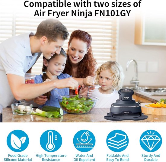 Siliconen Mat voor Airfryer - Hittebestendige Ondergrond voor Crispy Koken, 26.5 x 26.5 cm, Ideaal voor Bakken en Grillen van Merkloos — afbeelding 3