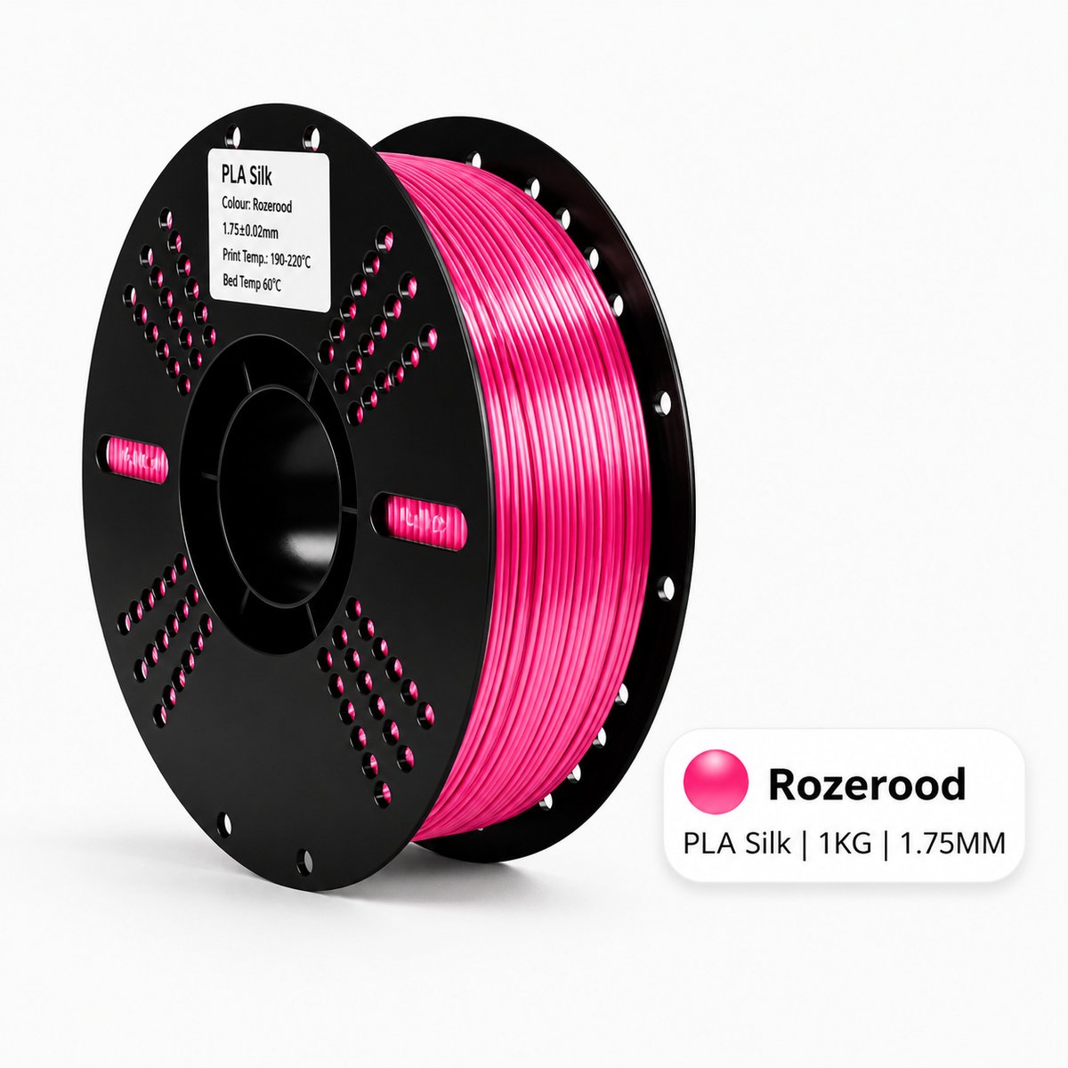 PLA Silk Filament – Rozerood – 1.75mm – 1KG – Koppelprint