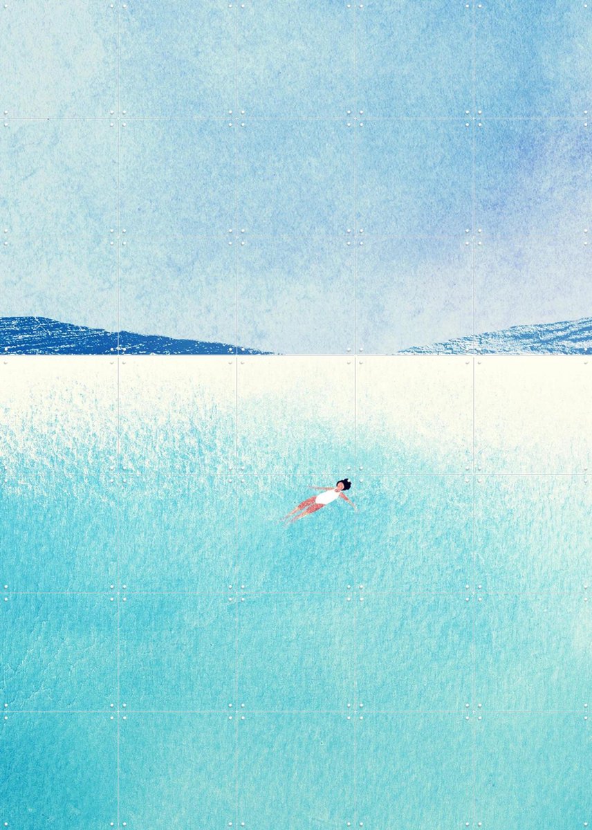 IXXI Ocean Bliss, Henry Rivers - 100 x 140 cm - Gratis ophangtool - Grote wanddecoratie en posters - Minimalisme, Illustraties, Modern, Woonkamer