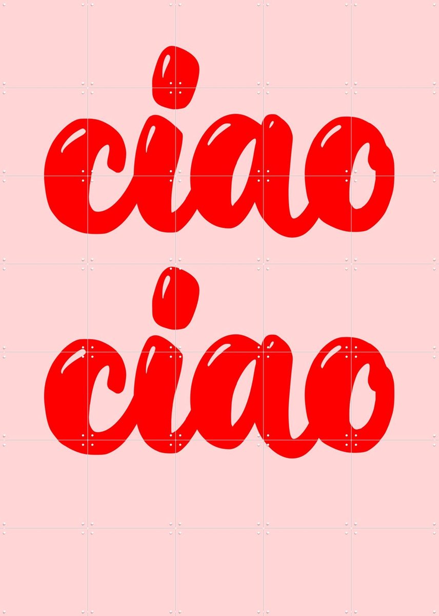 IXXI Ciau Ciao, Hej.Ibiza - 100 x 140 cm - Gratis ophangtool - Grote wanddecoratie en posters - Digitale Kunst, Modern, Typografie, Slaapkamer