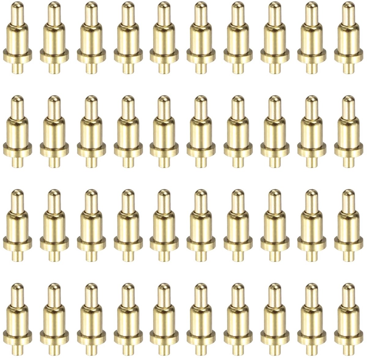 40 stuks vergulde veerpennen, 4 mm, met veer, koperen kopstekker voor stroomtesten, connectoren, vervanging voor aansluitsondes