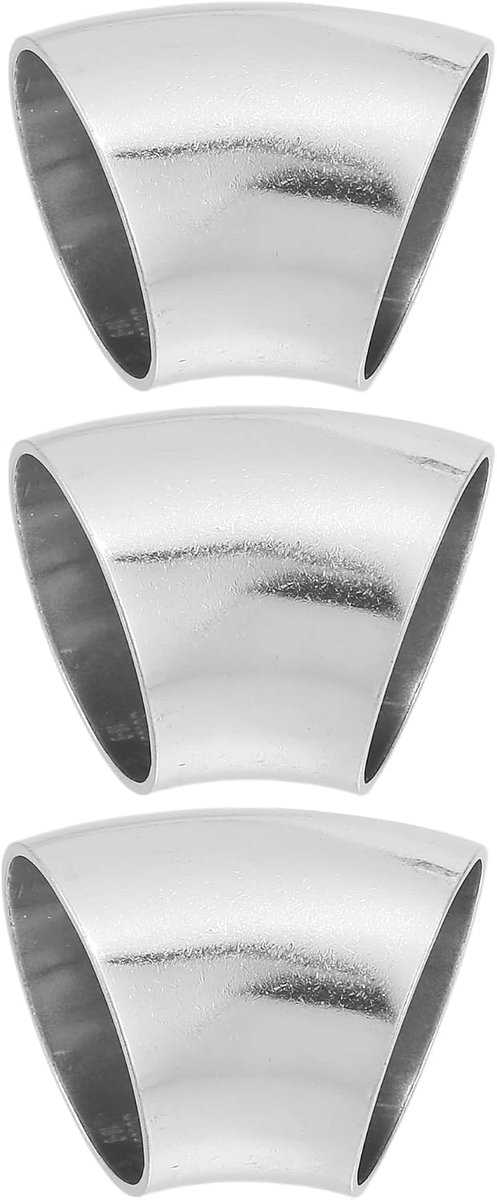 3 stuks uitlaatbogen voor auto's, 45 graden en 3,8 cm buitendiameter, booglengte 50 mm