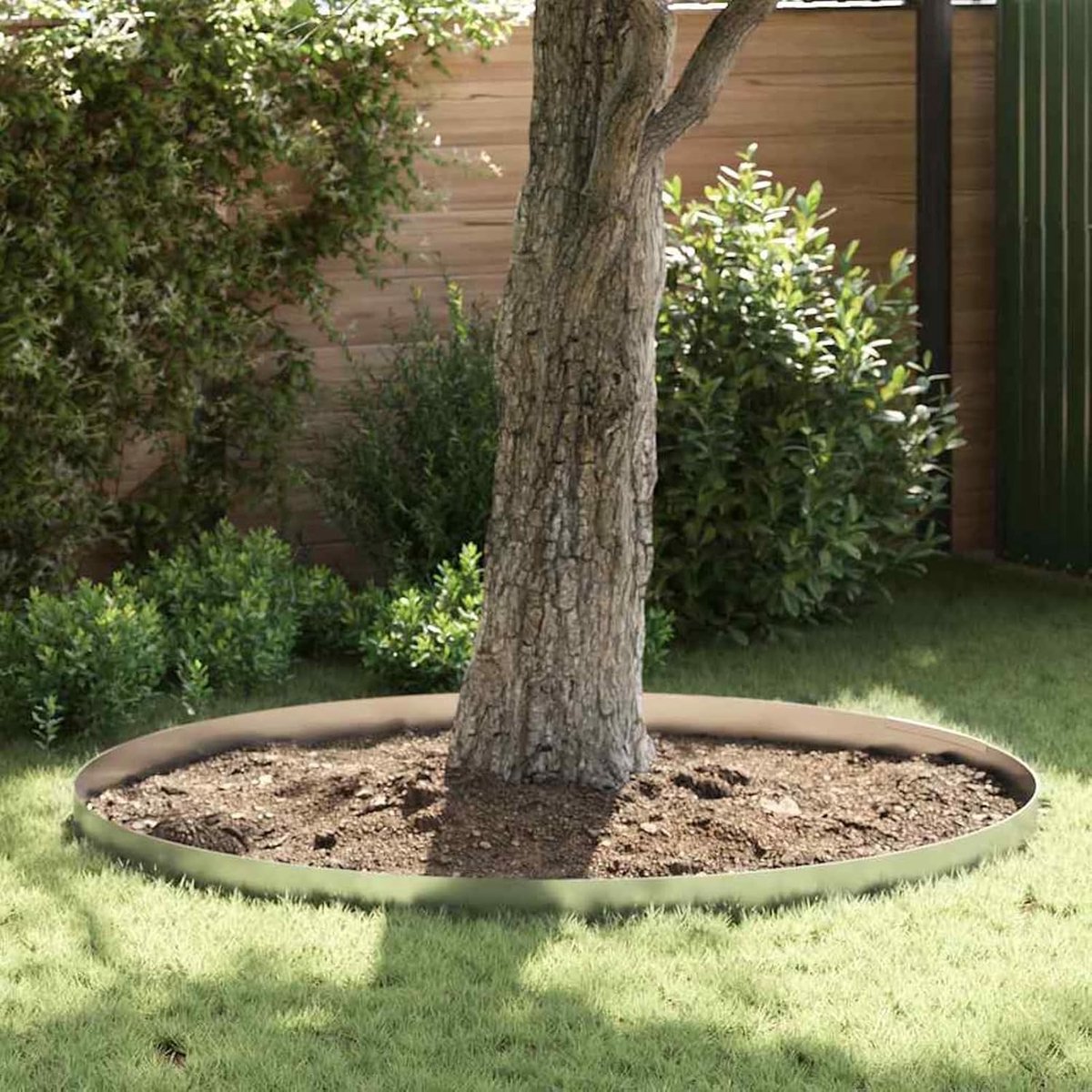 4 stuks, verzinkt staal, zilver, 450 x 0,05 x 15 cm, voor tuin en terras, moderne gazonrand met strakke lijnen en eenvoudige montage