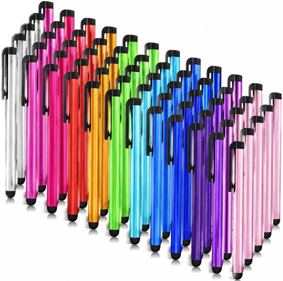 60 stuks universele capacitieve stylus voor touchscreen, universele capacitieve touchpen voor Switch Tablet, Smartphone, iPad, iPhone, Samsung, Windows, zachte punt, krasbestendig