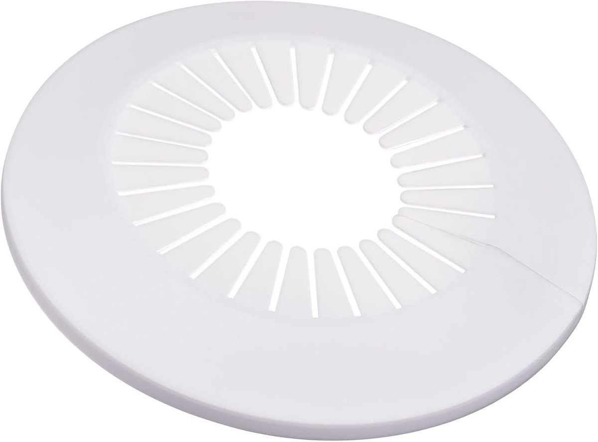 Buisafdekking decoratie, 60 mm - 74 mm PP kunststof waterpijp afvoerafdekking wit 4 stuks