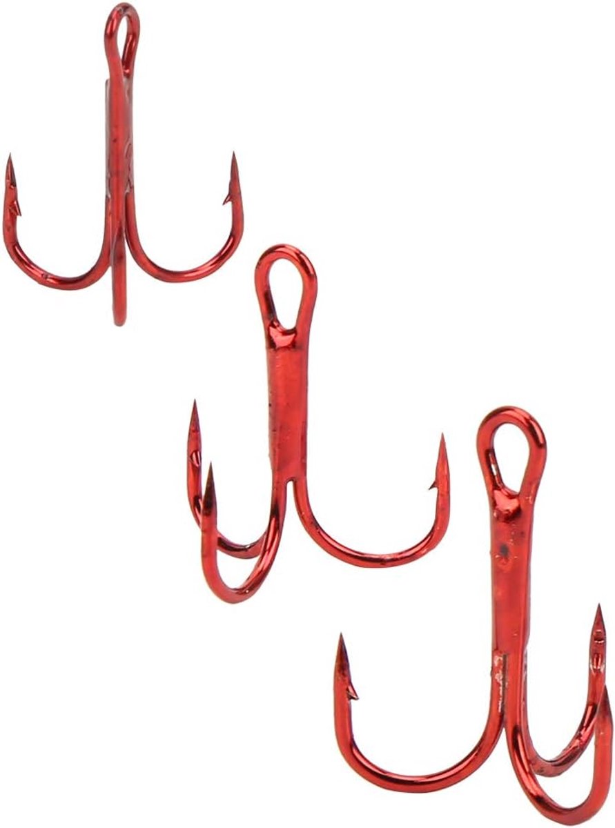 Haken, Triple Prikkeldraad Vishaken Koolstofstaal Vishaken Dreggen Vishaak Accessoires Rood