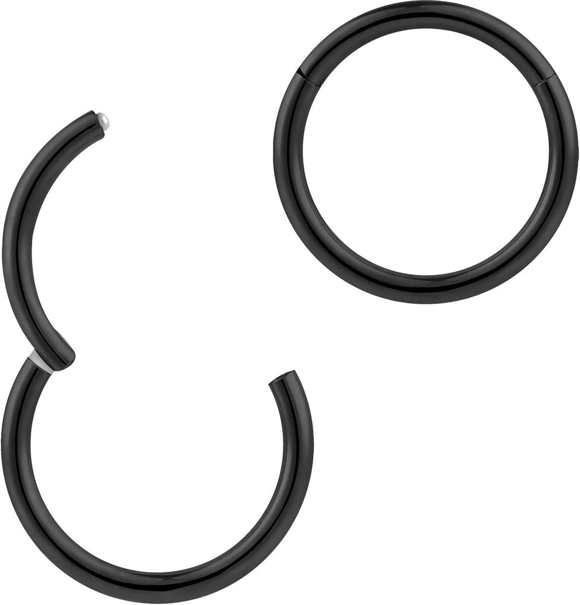 365 SLEEPERS 2 stuks roestvrij staal 16G Unisex scharnierende hoepel segment lip neusring Helix tragus septum sleeper oorbellen 6mm - 16mm
