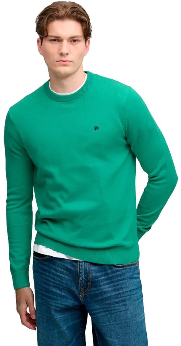 Superdry Preppy Essential Katoenen Trui Heren Sweaters Groen