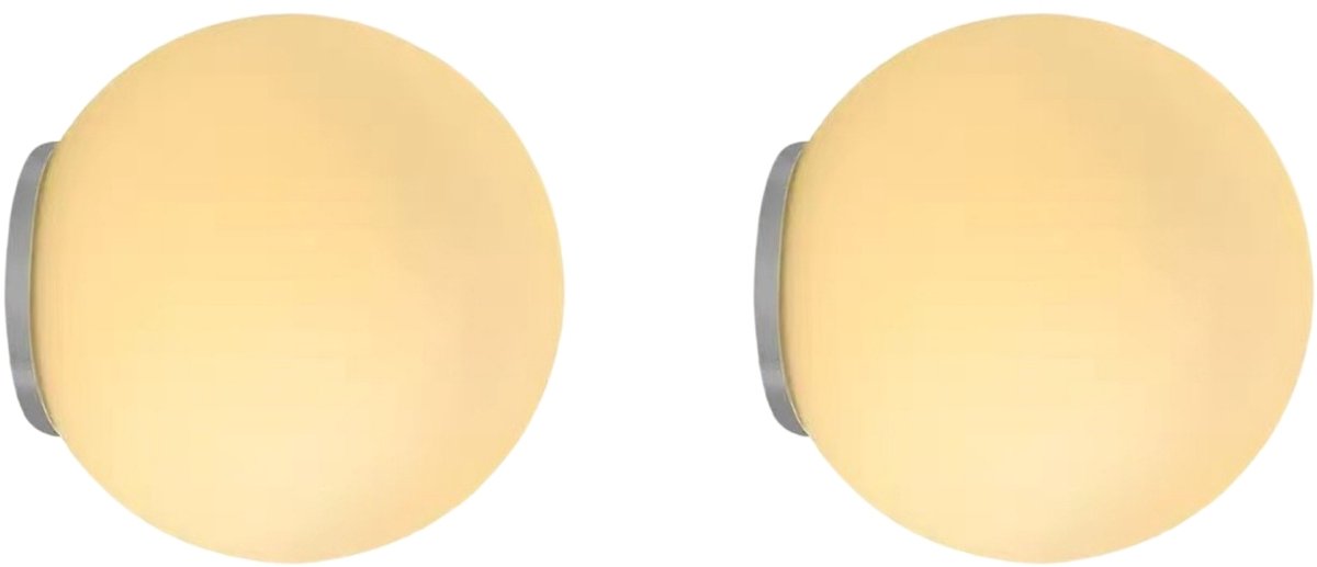 2 Stuks Wandlamp Slaapkamer Moderne Glazen Lampenkap 15cm voor Kinderkamer Woonkamer Café 5W Warm Licht