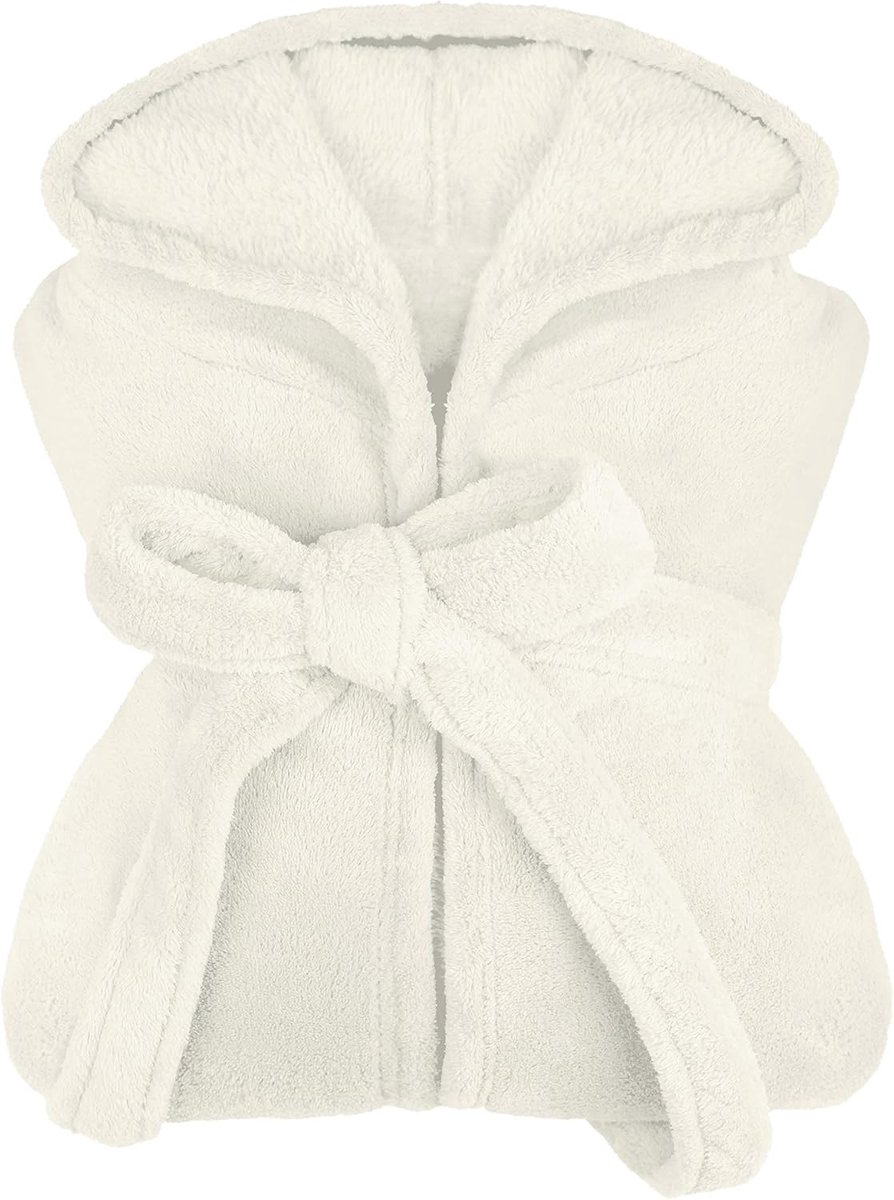 npluseins extra zachte badjas met capuchon van knuffelfleece - in moderne kleuren en verschillende maten - unisex & kuitlengte