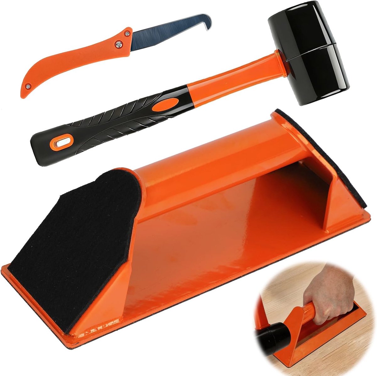 Leggereedschap voor laminaatvloeren met wasbare kleefpad, ergonomische voegenlifter, grijper gereedschap voor het repareren van laminaatvloeren, voor badkamer, keuken, slaapkamer, woonkamer