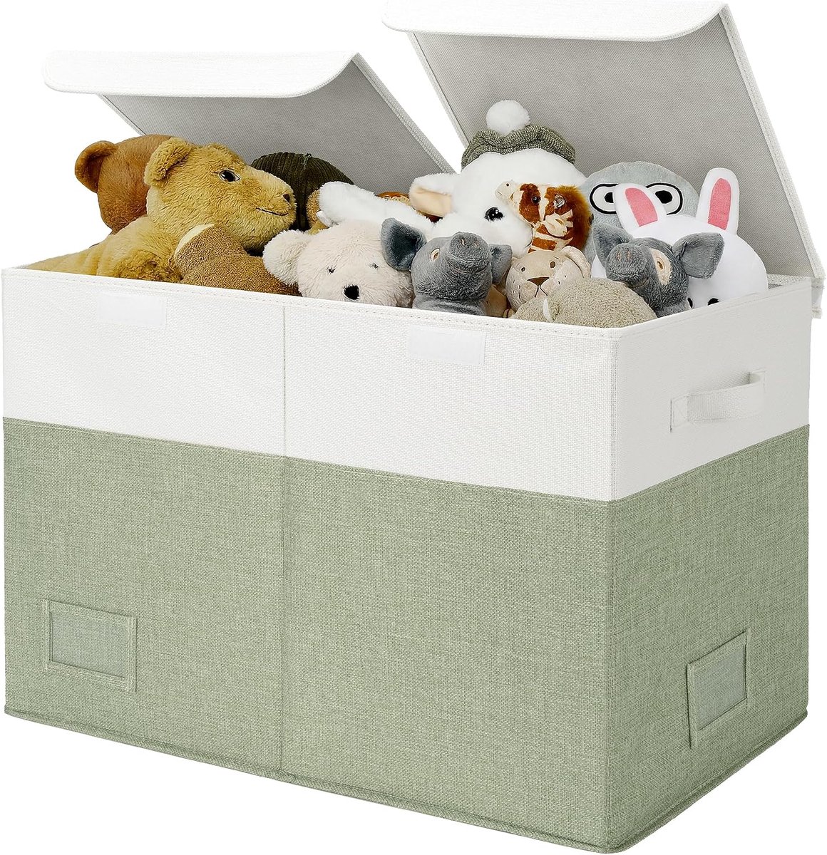 SAYS Grote Speelgoeddoos, 1 Pak Stoffen Speelgoedkist met Deksel, Kinderspeelgoedkist met Deksel, Opbergdoos voor Speelgoed Opbergen en Organiseren, Toy Storage Box - Groen