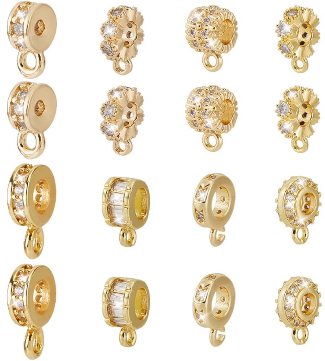 16 stuks afstandhouders ogen kralen hangers 18K goud afstandhouders ogen connector kralen hanger sieraden connector met