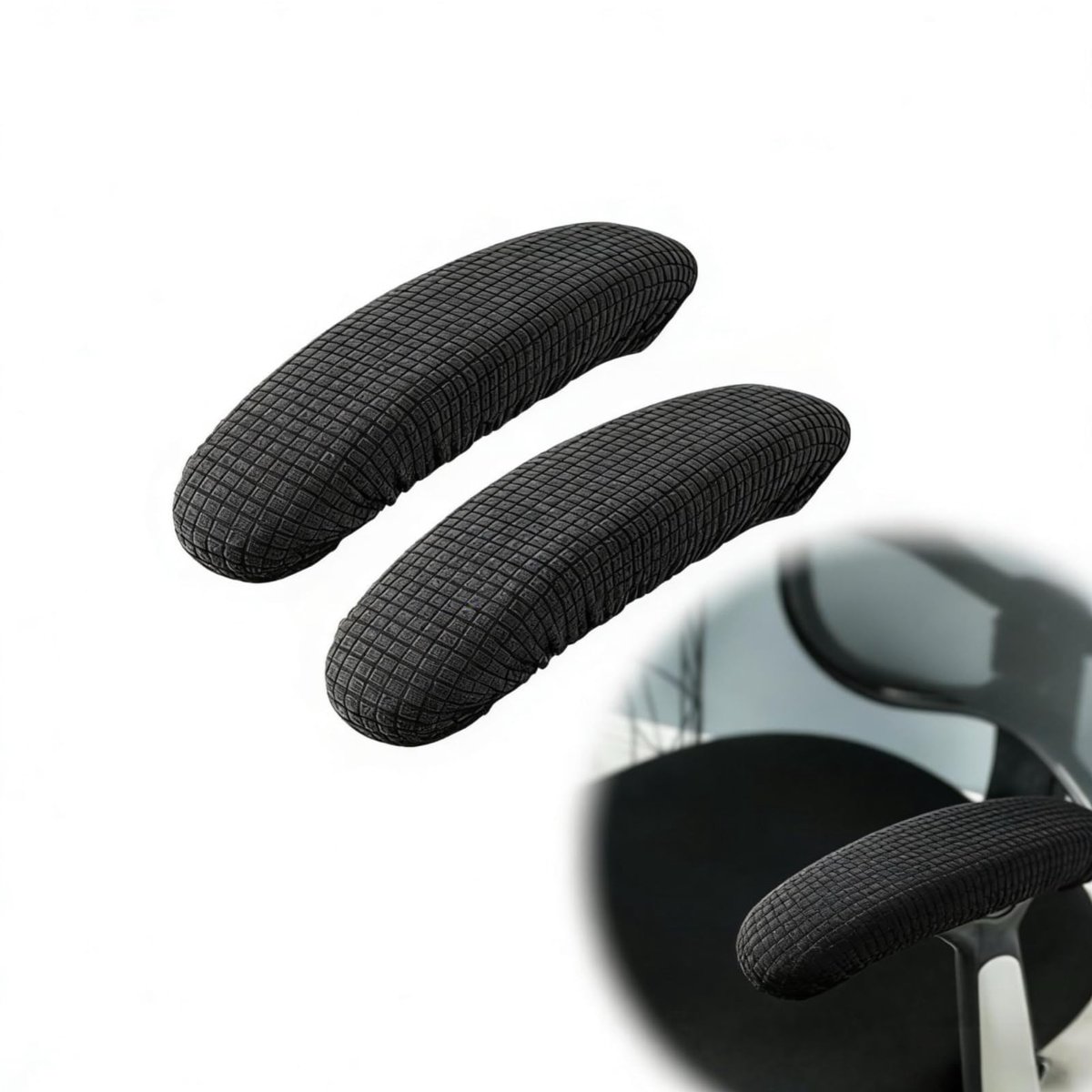 Set van 2 armleuninghoezen voor bureaustoel, rekbare polyester bureaustoelhoes, verlicht ellebogen, verlicht ongemak, wasbaar, hoes voor draaiende armleuningen, stoel