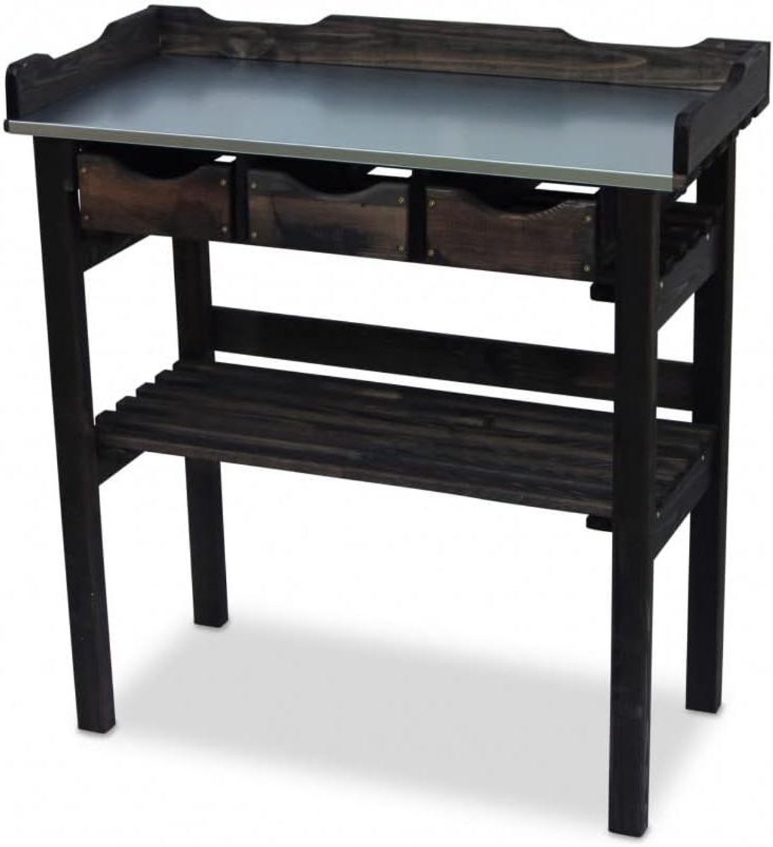 Oppottafel Met Lades - Kweektafel Werktafel - Planten Verzorgen - Gegalvaniseerd Werkblad - W78 x D38 x H82 cm - Antraciet