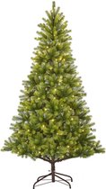 Black Box Trees Nagoya Kerstboom met Verlichting - Kerstversiering met 922 Volle Takken en Kliksysteem - Kunstboom met LED-Verlichting - Hoogte 180 x Diameter 108 cm - Groen