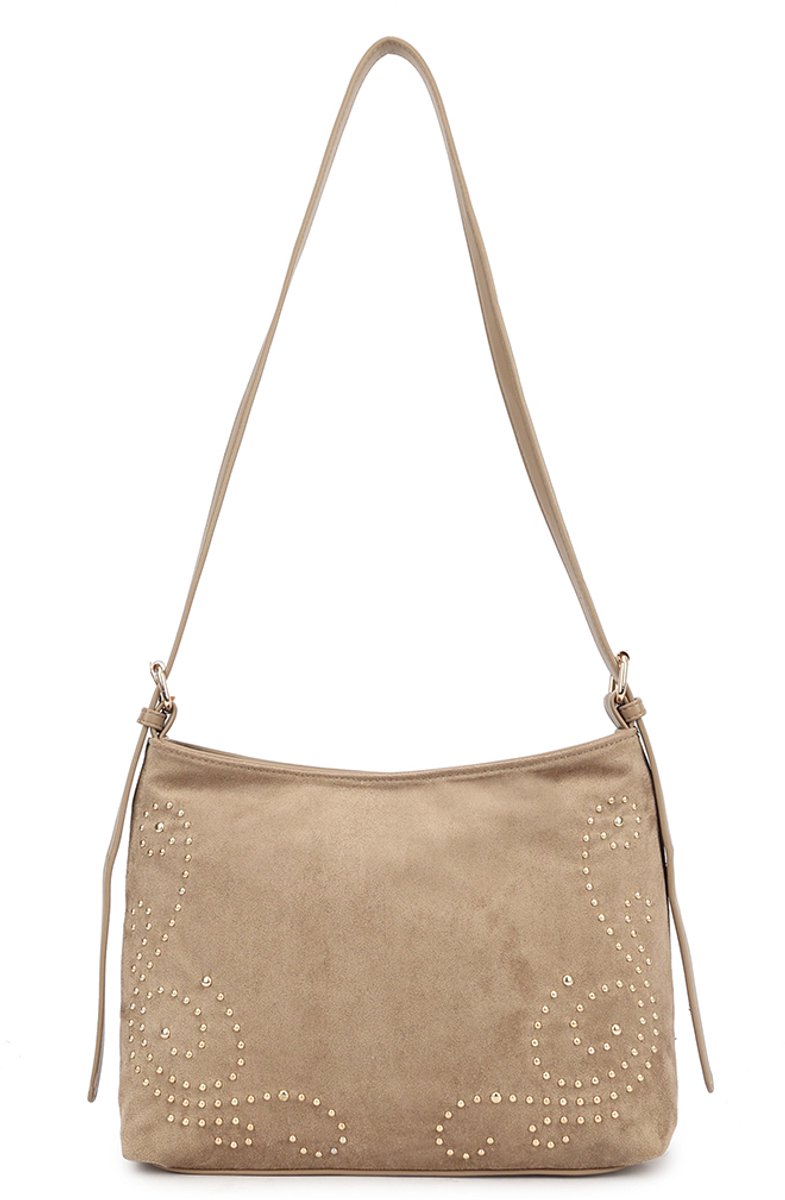 Giuliano kunstlederen suede schoudertas Gwenn - Dames - Taupe