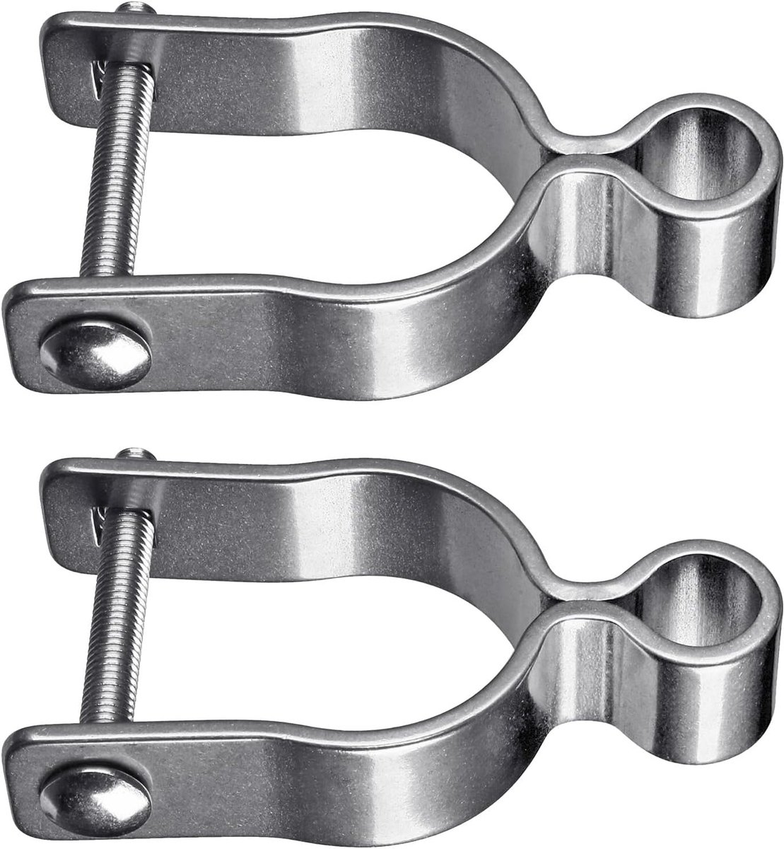 304 roestvrij stalen poortscharnieren 2 stuks voor 1-3/8 inch ketting link hek post, zware vrouwelijke scharnieren met 5/8 "pin, moer/bout inbegrepen - geschikt voor schuur, boerderij, vee