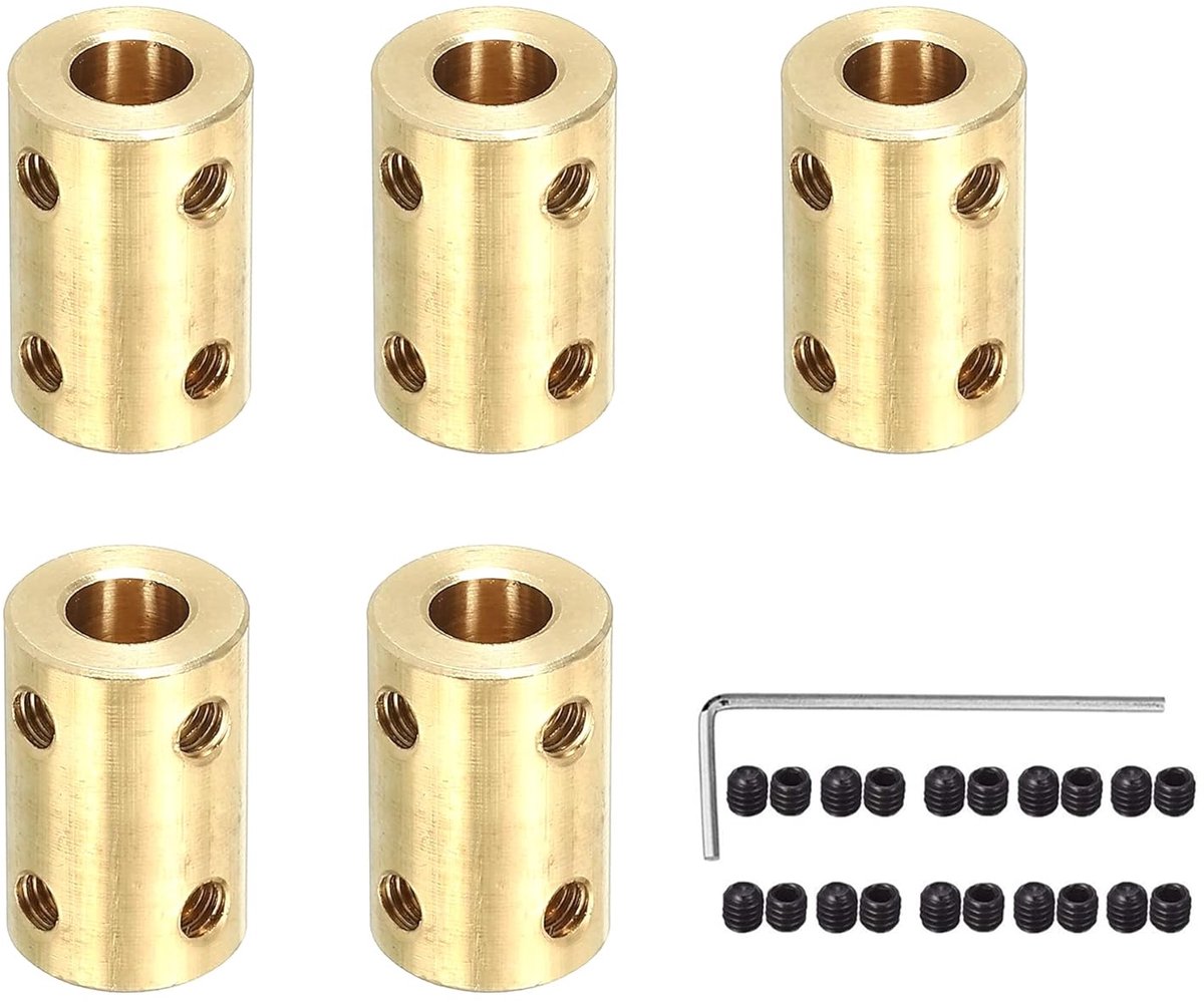 5 stuks 6 mm tot 8 mm messing stijve motoraskoppeling koppeling versnellingsbak stekkerhuls adapter voor RC boot auto vliegtuig 3D-printer