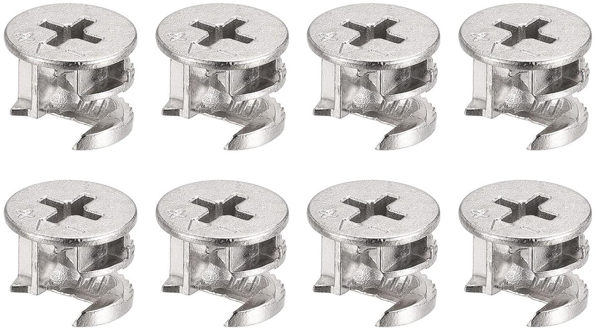 sourcing map 8 stuks nokkensluitmoeren voor meubels 14,6 x 11,3 mm scharnierverbinders, vergrendeling, moer, meubels, verbinding nokkenschroefverbinding
