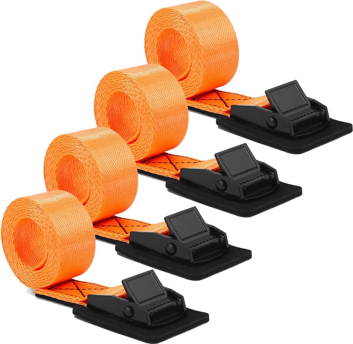 Spanbanden, 100 cm x 25 mm, kort met bekleding, sjorband met klemsluiting, zinklegeringsgesp, spanriem zwart, voor fiets, motorfiets, auto, fietsendrager, 200 kg draagkracht