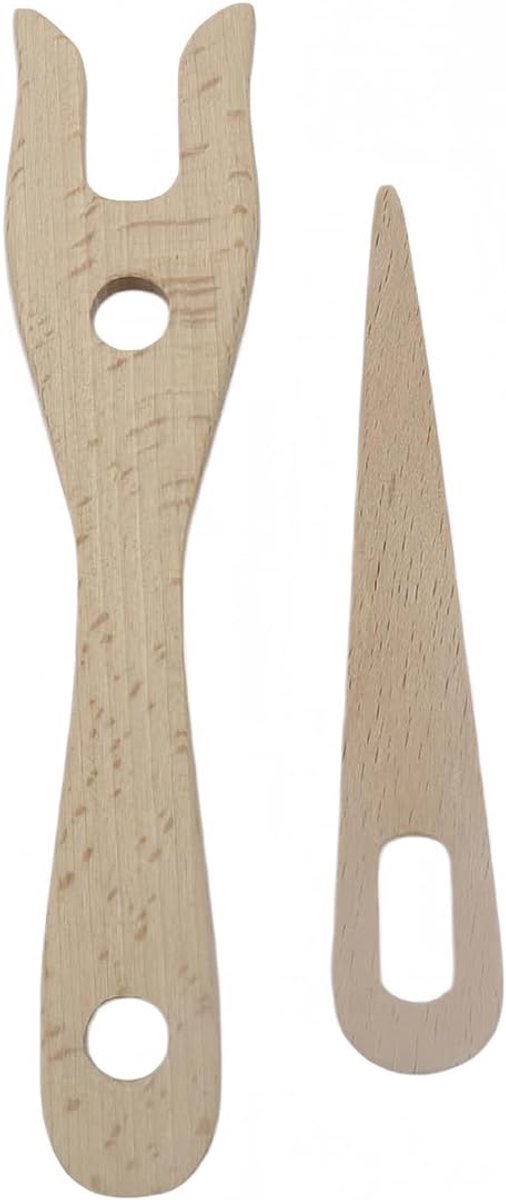 Set van 2 Breien Vork Houten Touw Maken Hand Snijden Vork Lucet Vlechten Machine Handgemaakt Voor Diy Breien Armband Ketting Tool