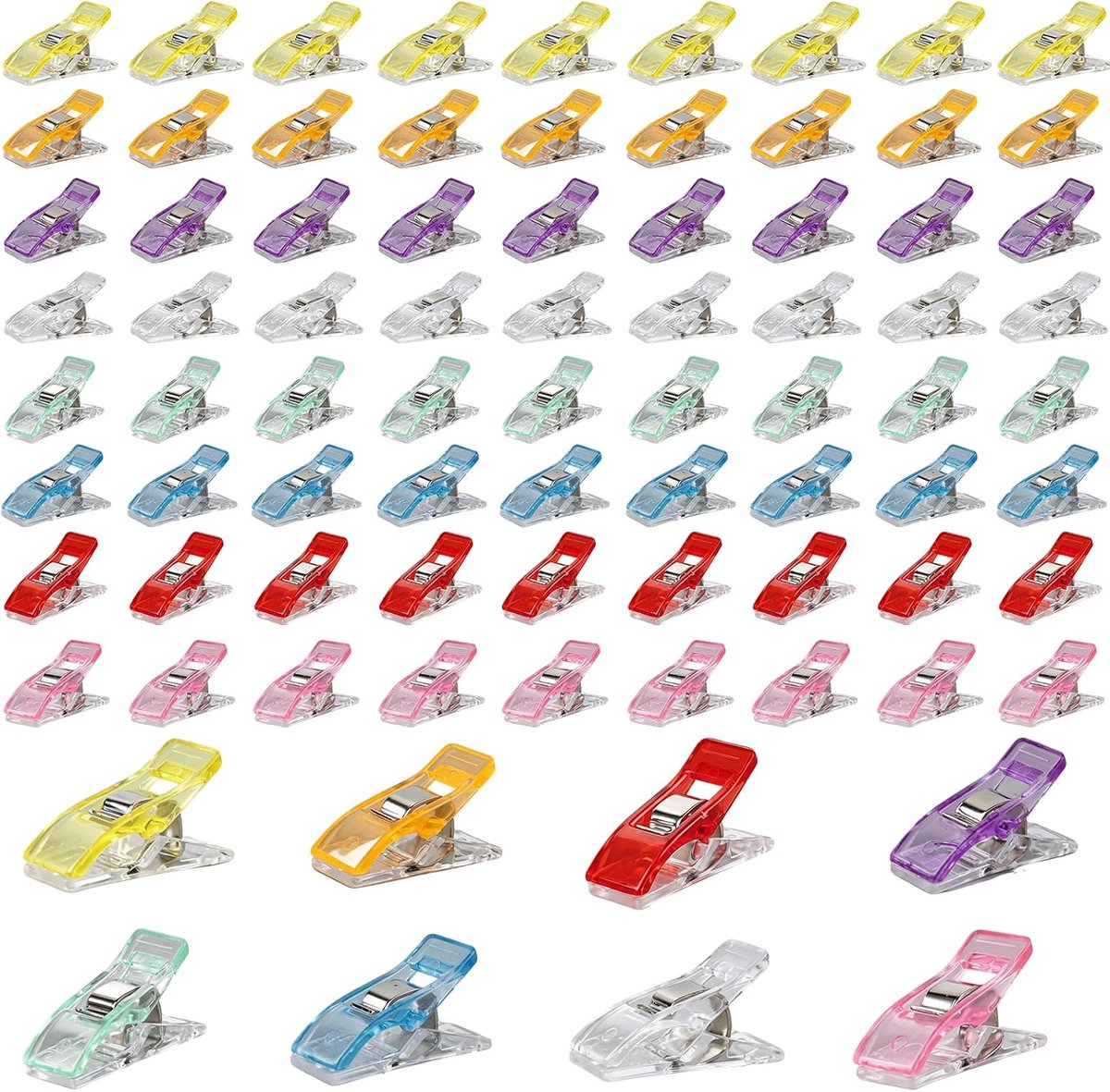 80 klemmen voor naaien, accessoires voor naai- en naaiaccessoires, mercury, naaiklemmen, multifunctionele clip voor naaien, handwerk, stofprojecten en organisatie