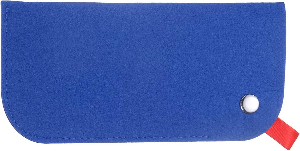 Draagbare zachte vilten brillenkoker voor zonnebrillen, blauw