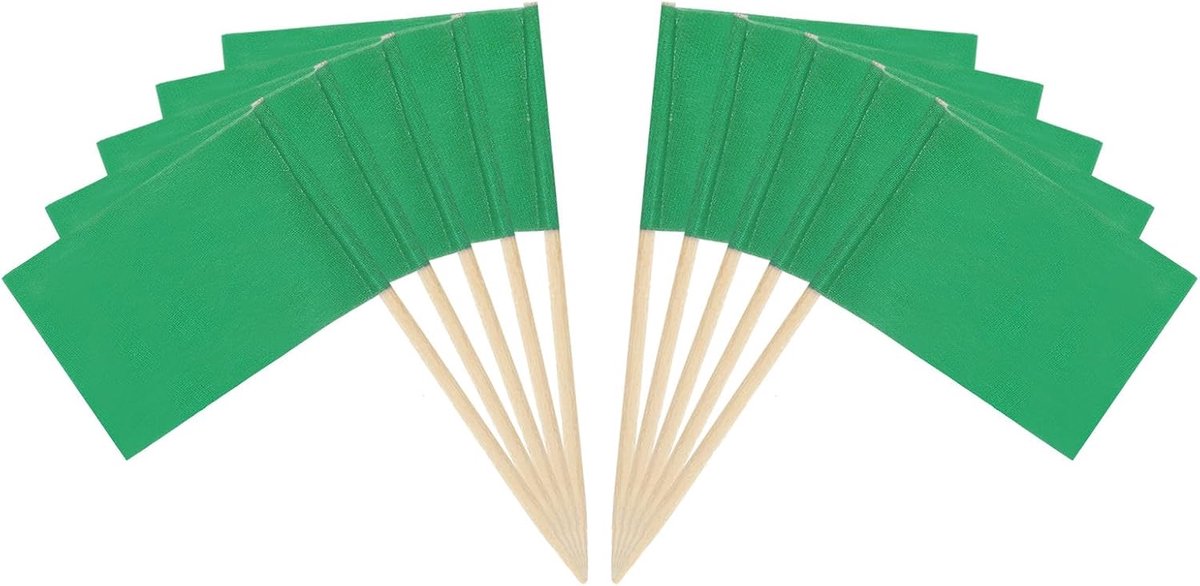 Tandenstokers, 100 Stuks Kleurrijke Kaasmarkeringen Gekleurde Tandenstokers voor Etikettering Markering Taartdecoraties Cupcake Sandwiches Voorgerechten Cocktailprikkers, Groen
