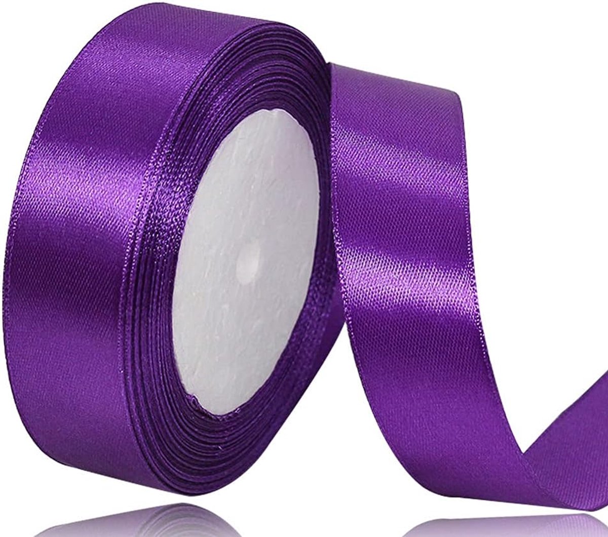 lint paars 20 mm, 22 meter decoratief cadeaulint, breed lint, stoffen lint voor bruiloft, doop en verjaardagsgeschenken